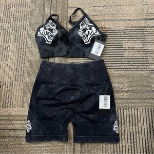 She wolves seamless SET - midnight fur & black mineral wash